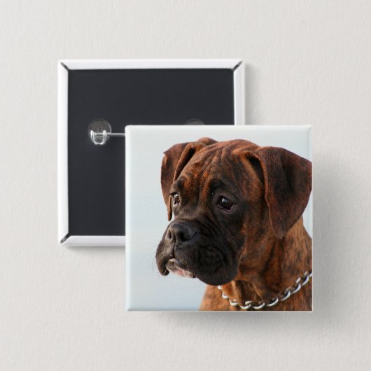 Brindle Boxerwelpenknopf Button (Vorne & Hinten)