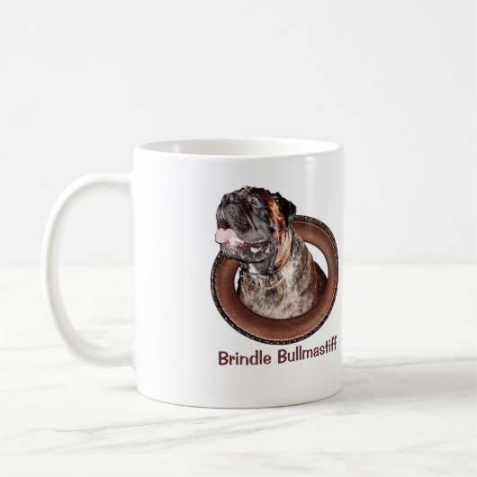 Brindle Bullmastiff Geschenk-Kaffee-Tasse mit Kaffeetasse (Links)