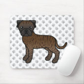 Brindle Bullmastiff Niedlich Cartoon Dog Mousepad (Mit Mouse)