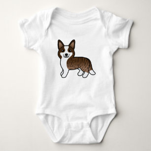 Brindle Cardigan Welsh Corgi Cartoon Dog Baby Strampler