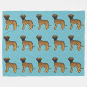 Brindle Coat Great Dane Hunde Muster auf Grau Fleecedecke (Vorderseite (Horizontal))
