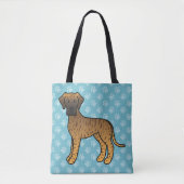 Brindle Coat Pattern Great Dane Cartoon Dog Tasche (Vorderseite)