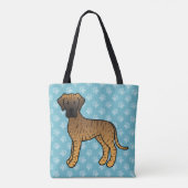Brindle Coat Pattern Great Dane Cartoon Dog Tasche (Rückseite)