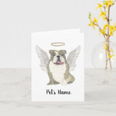 Brindle English Bulldog Beileid Memorial Karte (Gelbe Blume)