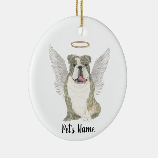 Brindle English Bulldog Beileid Memorial Keramik Ornament (Rechts)