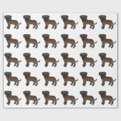 Brindle English Mastiff Niedlich Cartoon Dog Muste Geschenkpapier (Flach)