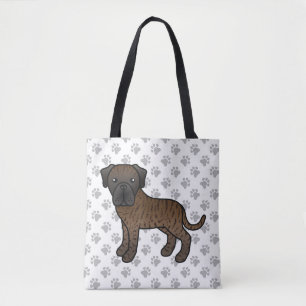 Brindle English Mastiff Niedlich Cartoon Dog Tasche