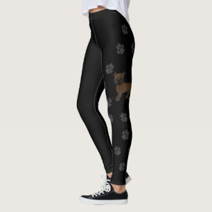 Brindle English Staffie Süßer Cartoon-Hund & Pfote Leggings