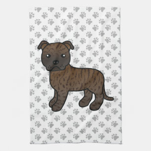 Brindle English Staffordshire Bull Terrier Dog Geschirrtuch