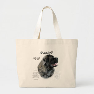 Brindle Fluffy Mastiff History Jumbo Stoffbeutel