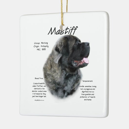 Brindle Fluffy Mastiff History Keramikornament (Links)