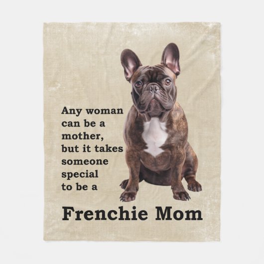 Brindle French Bulldog Mama Fleecedecke (Vorderseite)