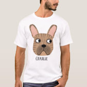Brindle French Bulldog Personalisierter T - Shirt (Vorderseite)
