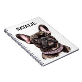 Brindle French Bulldog Portrait Personalisiert Notizblock (Rechte Seite)