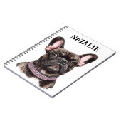 Brindle French Bulldog Portrait Personalisiert Notizblock (Linke Seite)