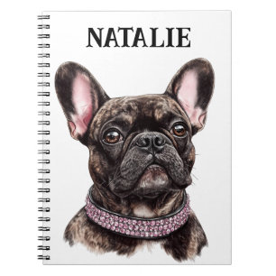 Brindle French Bulldog Portrait Personalisiert Notizblock