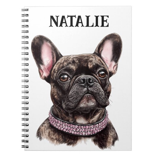 Brindle French Bulldog Portrait Personalisiert Notizblock (Vorderseite)