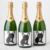 Brindle French Bulldog Schaumweinetikett (Flaschen)