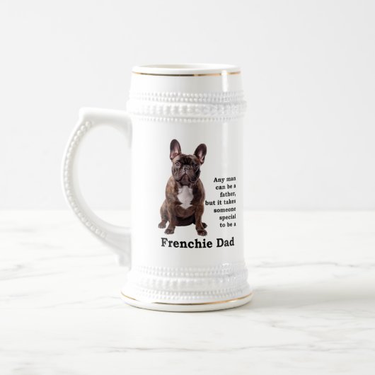 Brindle French Bulldog Vater Bierglas (Links)