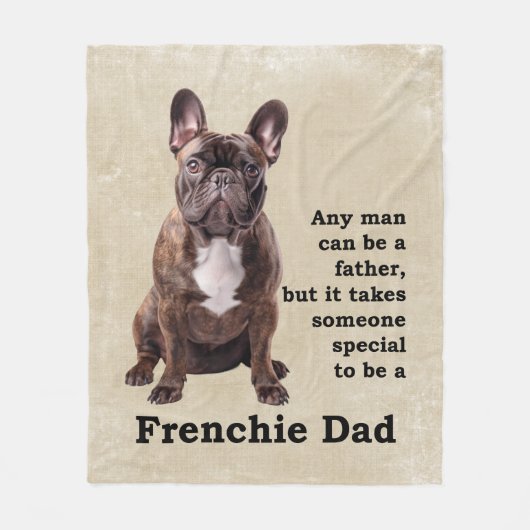 Brindle French Bulldog Vater Fleecedecke (Vorderseite)
