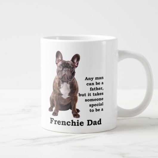 Brindle French Bulldog Vater Jumbo-Tasse (Rechts)
