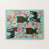 Brindle French Bulldog Vintag Florals Puzzle (Horizontal)