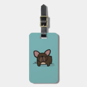 Brindle Frenchie Gepäckanhänger (Vorderseite vertikal)