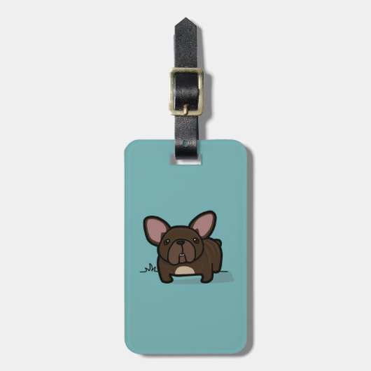 Brindle Frenchie Gepäckanhänger (Vorderseite vertikal)