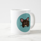 Brindle Frenchie Jumbo-Tasse (Vorderseite Rechts)