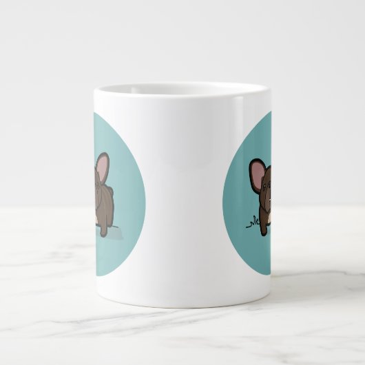 Brindle Frenchie Jumbo-Tasse (Vorderseite)