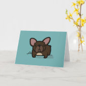 Brindle Frenchie Karte (Gelbe Blume)
