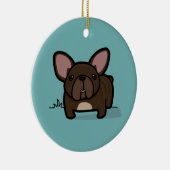 Brindle Frenchie Keramik Ornament (Rechts)