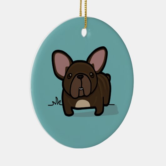 Brindle Frenchie Keramik Ornament (Rechts)
