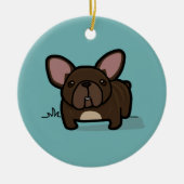 Brindle Frenchie Keramik Ornament (Vorne)