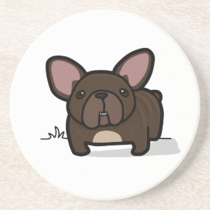 Brindle Frenchie Sandstein Untersetzer