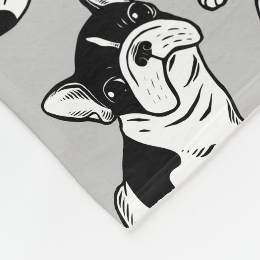 Brindle gescheckter Frenchie Welpe Fleecedecke (Ecke)