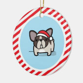 Brindle geschecktes Frenchie auf Keramik Ornament (Links)