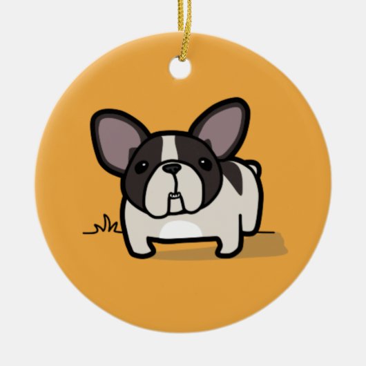Brindle geschecktes Frenchie Keramikornament (Vorne)