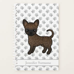 Brindle glatthaarige Chihuahua-Hund & benutzerdefi Planer