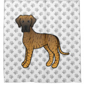 Brindle Great Dane Niedlich Cartoon Dog Duschvorhang (Vorderseite)