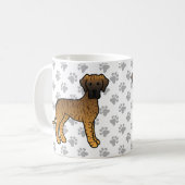 Brindle Great Dane Niedlich Cartoon Dog Kaffeetasse (Vorderseite Links)