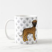Brindle Great Dane Niedlich Cartoon Dog Kaffeetasse (Links)