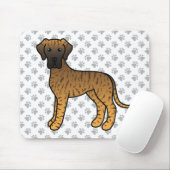 Brindle Great Dane Niedlich Cartoon Dog Mousepad (Mit Mouse)