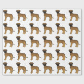 Brindle Great Dane Niedlich Cartoon Dog Muster Geschenkpapier (Flach)