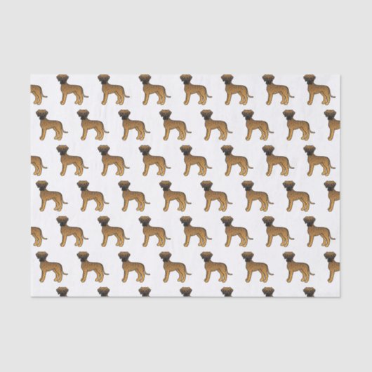Brindle Great Dane Niedlich Cartoon Dog Muster Seidenpapier (Vorderseite)
