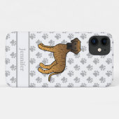 Brindle Great Dane Niedlich Cartoon Dog & Name Case-Mate iPhone Hülle (Rückseite (Horizontal))