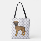 Brindle Great Dane Niedlich Cartoon Dog Tasche (Rückseite)