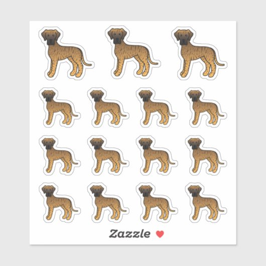 Brindle Great Dane Niedlich Cartoon Hunde Aufkleber (Blatt)