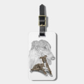 Brindle Greyhound Dog Art Gepäckanhänger (Vorderseite vertikal)