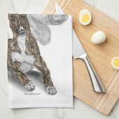 Brindle Greyhound Dog Art Geschirrtuch (Viertel Falte)